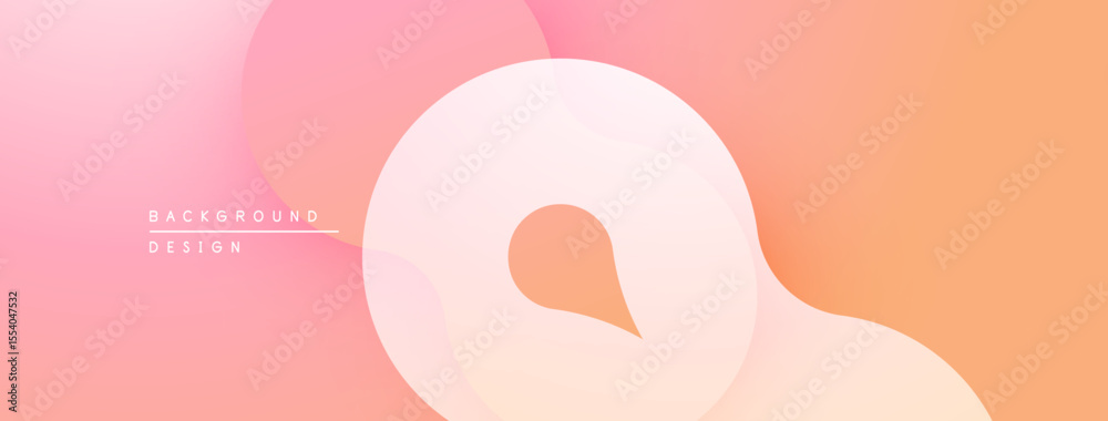 Poster abstract gradients create soft shapes. peach, pink hues dominate composition. minimalist design feel