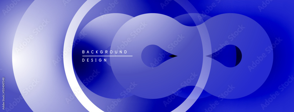 Poster Abstract blue design features overlapping circles, gradients. Minimalist style creates modern visual impact. Text reads background design.
