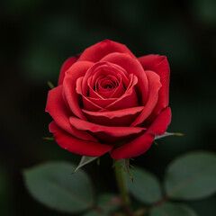 Vibrant Red Rose Close-Up: A Stunning Floral Photograph