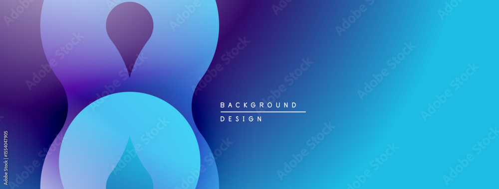 Poster Abstract fluid shapes, vibrant blue purple gradients. Modern design, smooth transitions create dynamic visual effect. Background texture.