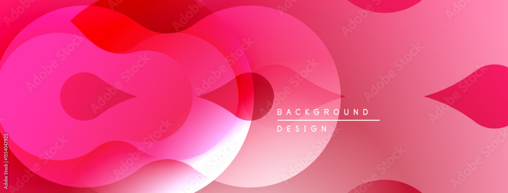 Aufkleber Abstract pink background. Overlapping shapes create dynamic visual effect. Smooth gradients, modern design elements present.