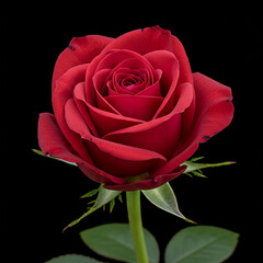 Deep Red Rose: Close-up Photography of a Single Bloom