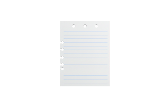 Ruled notebook ,  list, sticky, reminder, clip, page, folder, idea, record, isolated on white background png