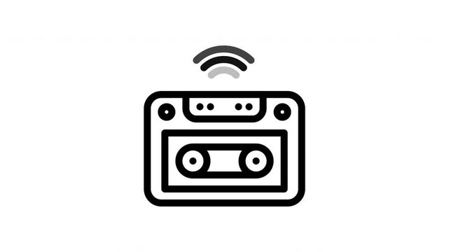 casette minimalist line animation