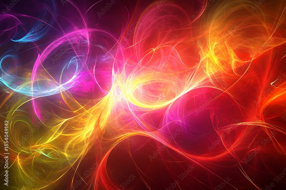 Fototapete abstract fractal art with vibrant colors and dynamic swirls for modern backgrounds