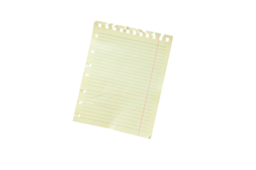 Notebook paper,pencil marks,document, file, log, draft, thought, message, text,  isolated on white background png