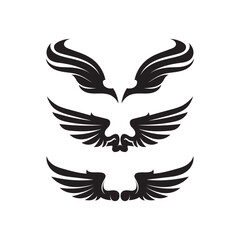 Black wing logo symbol for a professional designer