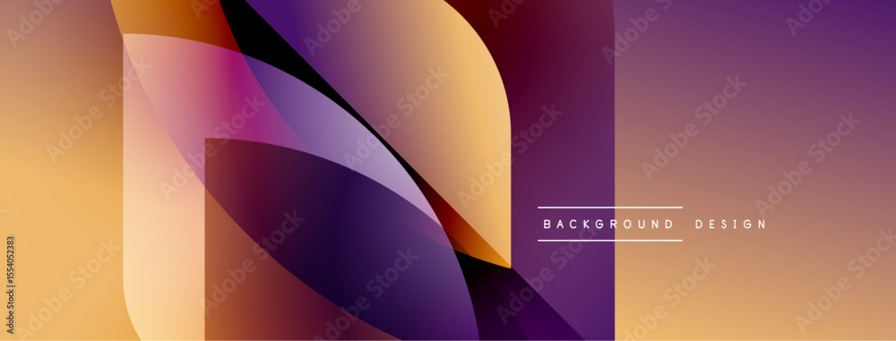 Poster Abstract geometric design. Gradient colors blend, creating dynamic visual effect. Modern, stylish background suitable for various projects.