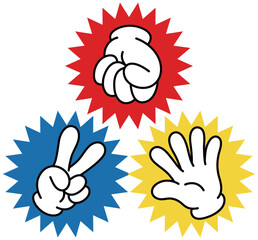 ジャンケン（グーチョキパー）のイラスト