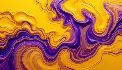 Fototapeta premium Abstract swirling design in vibrant yellow and purple.