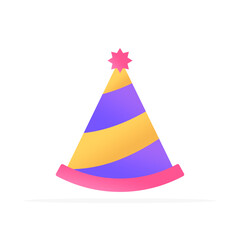 party hat icon, flat colored vector. modern and minimalist design