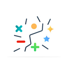 confetti icon, flat colored vector. modern and minimalist design