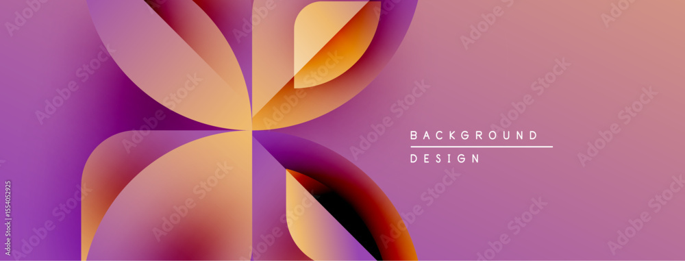 Aufkleber abstract floral design. gradient colors blend, creating dynamic petal shapes. modern, vibrant backgr