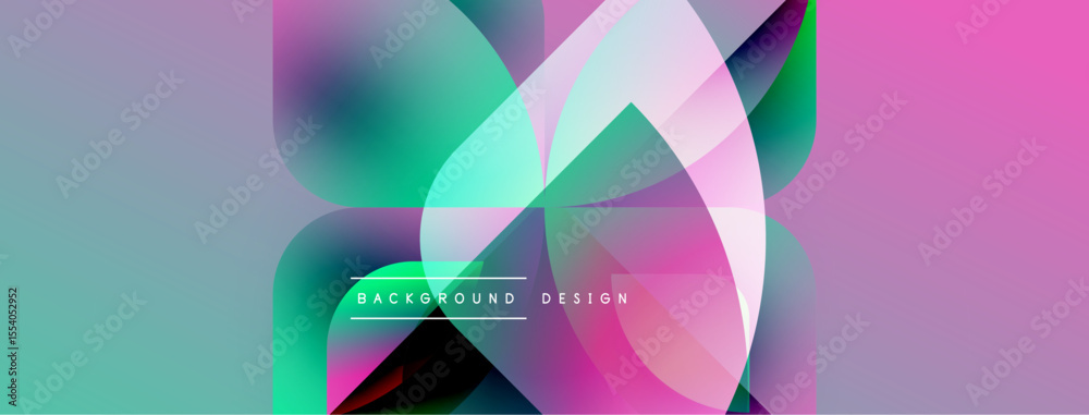 Aufkleber Abstract fluid shapes, vibrant colors blend. Modern design, gradients create dynamic visual effect. Text reads background design.