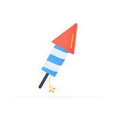 Fireworks icon, flat colored vector. modern and minimalist design