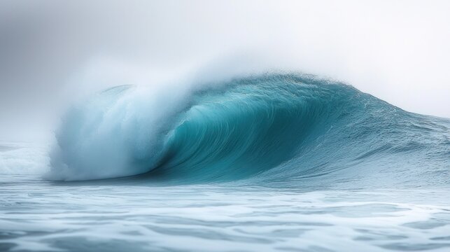 Powerful turquoise wave cresting