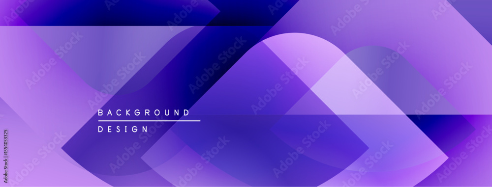 Poster Abstract purple background. Overlapping shapes create dynamic visual effect. Modern design suitable for banners, presentations.