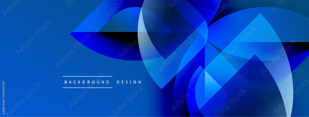 Aufkleber Abstract blue design features flowing shapes, gradients. Modern aesthetic suitable for backgrounds, presentations. Dynamic composition creates visual interest.