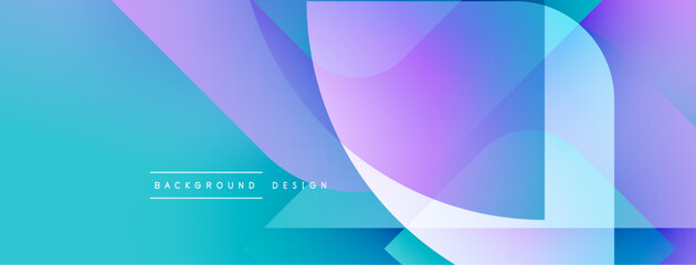 Abstract gradient shapes overlap, creating vibrant blue, purple hues. Modern design element for backgrounds, presentations.