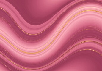 Obraz premium Elegant flowing waves of deep pink fabric with delicate golden threads creating a luxurious and sophisticated abstract background