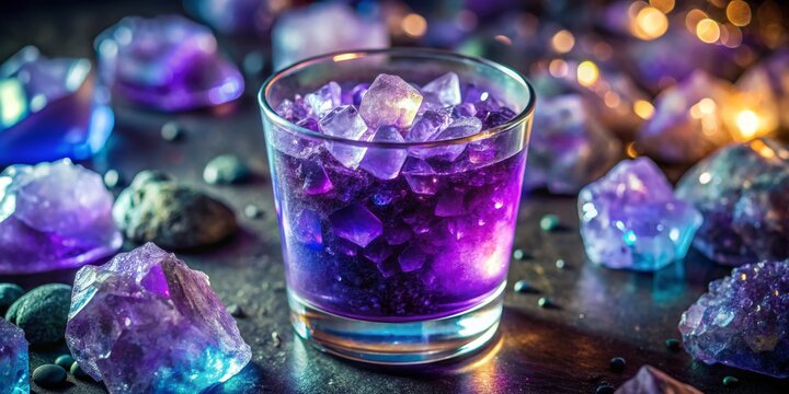 Purple Crystal Elixir in Glass
