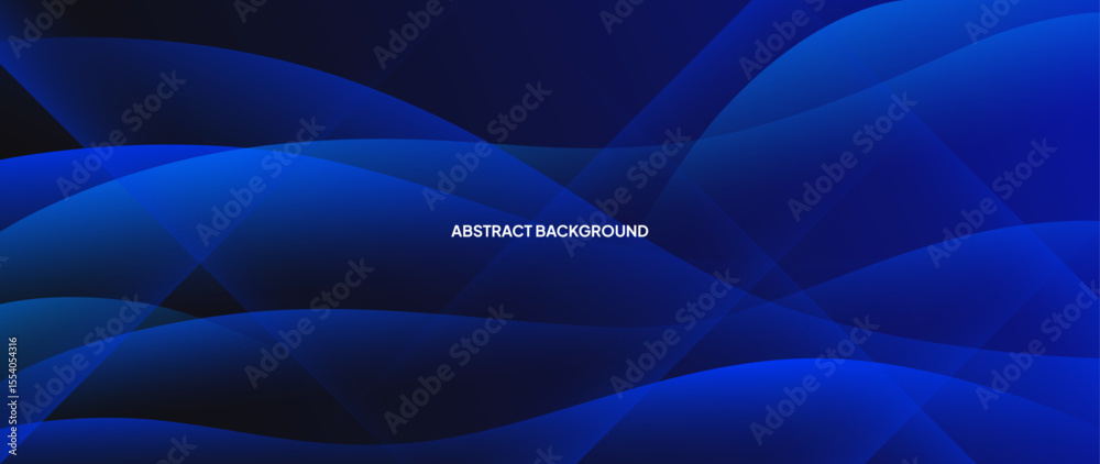 Poster Blue abstract background with round objects overlapping each other to form a beautiful pattern. Vector template for digital lux business banner, contemporary formal invitation, luxury voucher