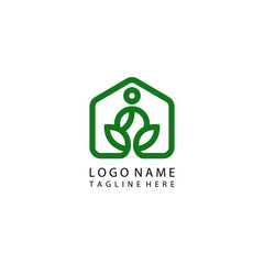 home yoga logo design vector