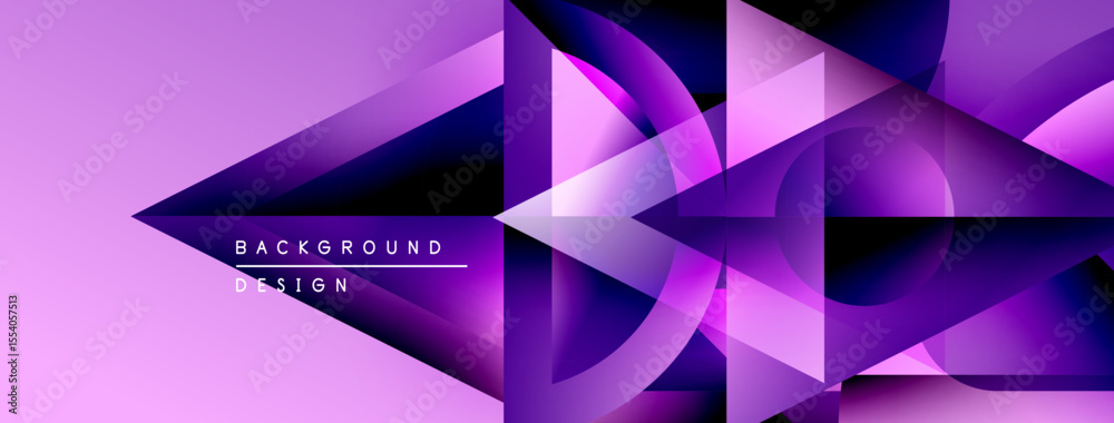Aufkleber Abstract geometric design. Purple, pink gradients create dynamic shapes. Modern background suitable for digital projects.