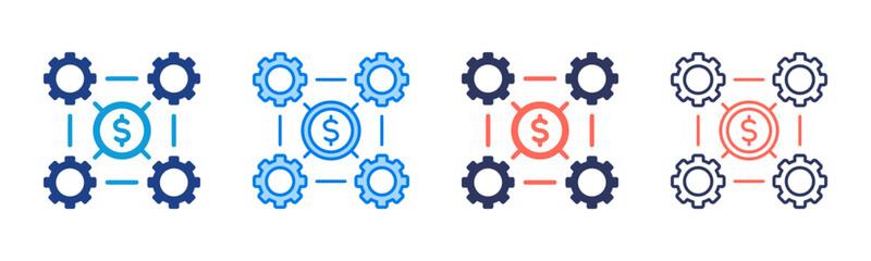 Obraz premium Business Integration icon sheet multiple style collection
