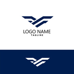 initial VF logo design vector