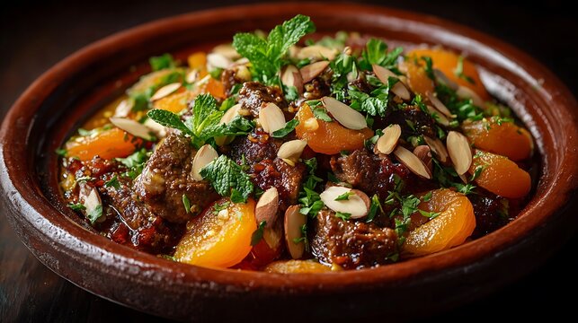 Braised short rib with saffron rice and sauce.