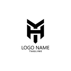 initial YH monogram logo design vector