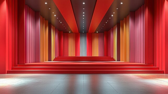 Red and orange striped auditorium