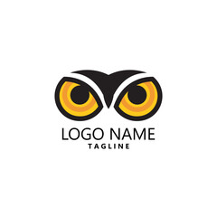 owl eyes logo design vector