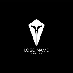 spartan nib logo design vector