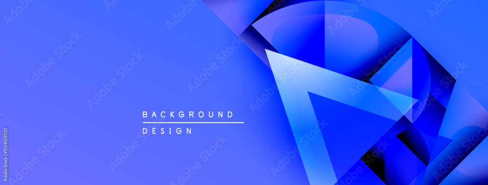 Poster abstract blue design features geometric shapes, gradients. modern background suitable for digital pr