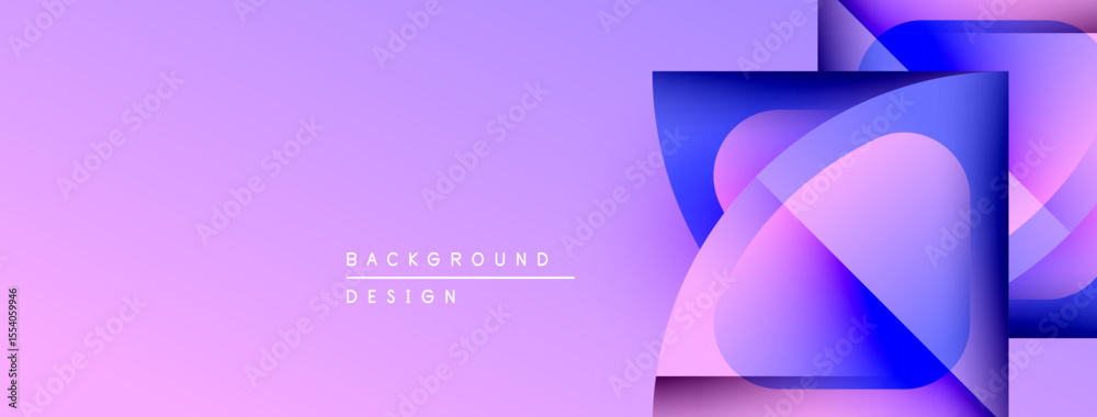 Aufkleber Abstract purple design features overlapping shapes. Gradient colors create modern visual effect. Minimalist style suitable for backgrounds.