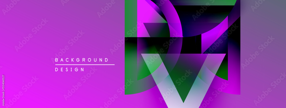 Aufkleber abstract geometric design. vibrant purple hues dominate, creating modern visual impact. overlapping 