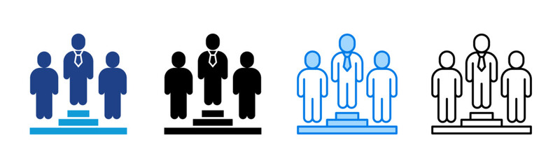 Leadership icon sheet multiple style collection