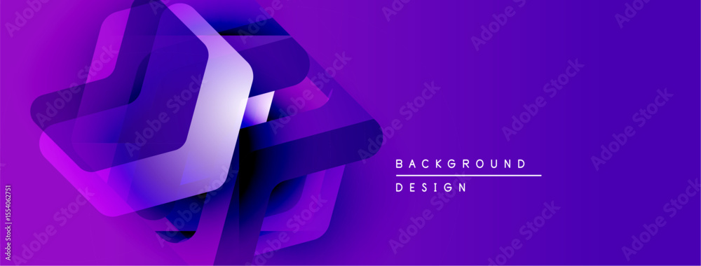 Aufkleber Abstract purple design features layered geometric shapes. Gradient creates depth, modern aesthetic. Text reads background design.