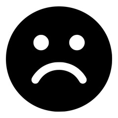 Obraz premium Isolated black sad face emoticon icon