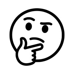 Isolated Icon Thinking Face Emoji with Hand on Chin