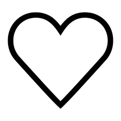 Simple Black Line Art Heart Outline