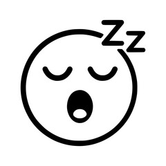 Fototapeta premium Yawning Sleeping Face Emoji with Zzz Icon