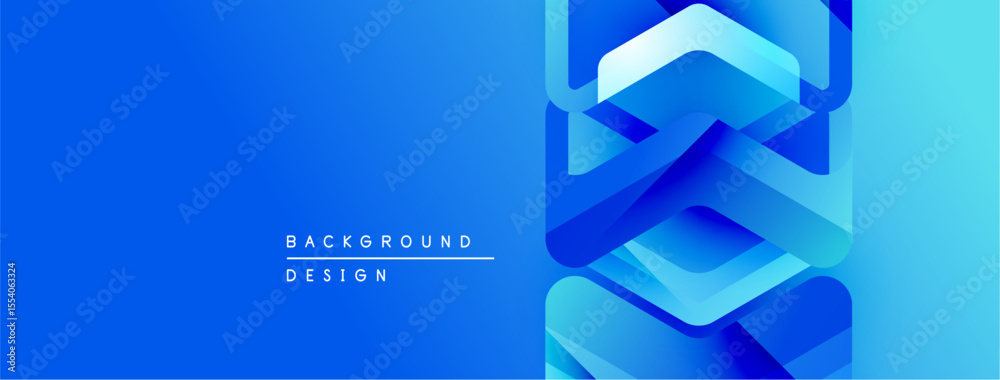 Aufkleber Abstract blue gradient background. Geometric shapes overlap creating dynamic visual effect. Text reads background design. Modern, clean aesthetic.