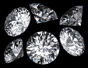 Diamonds on black background