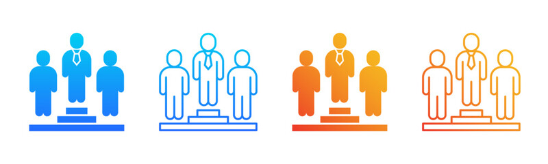 Leadership icon sheet multiple style collection