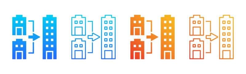 Merger icon sheet multiple style collection