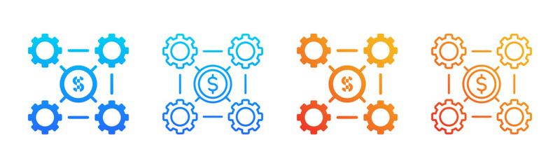 Business Integration icon sheet multiple style collection