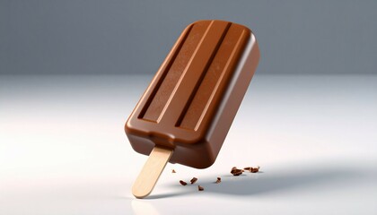 chocolate ice cream stick with nuts and  chocolate topping at good lighting